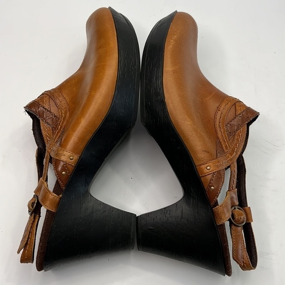 INDIGO by Clark’s brown leather sling back heeled mule size 8.5 - Picture 8 of 14